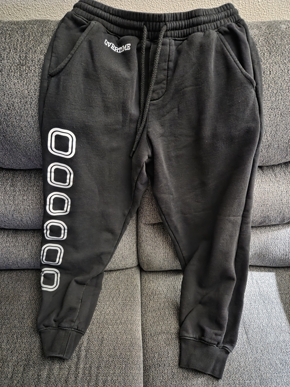 Overtime Black Graphic Jogger Sweatpants